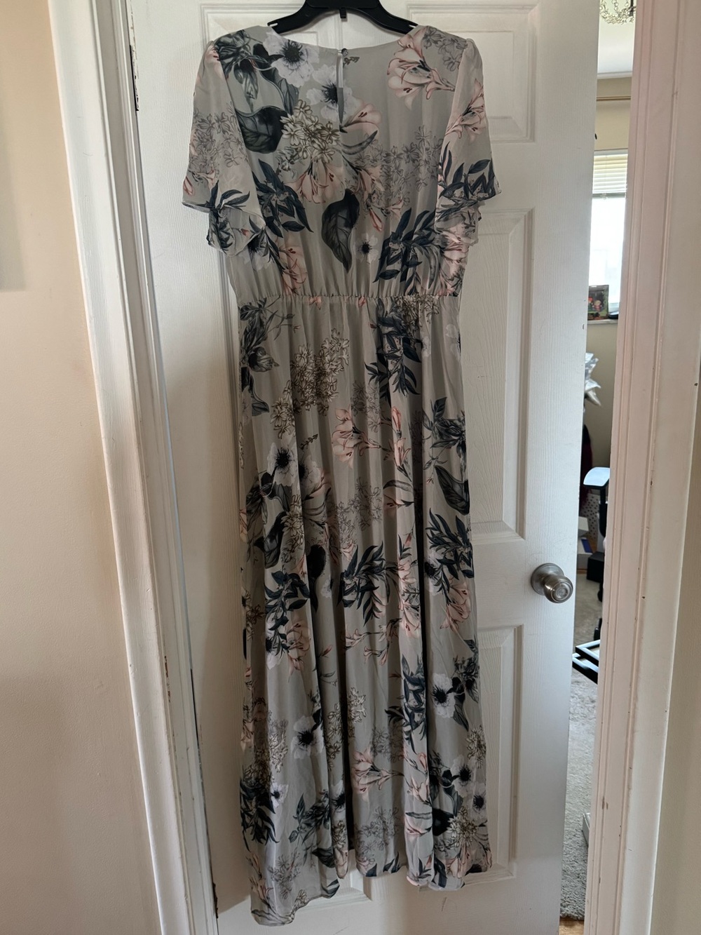 Baltic Born Naomi Floral Chiffon Maxi Dress XL Wedding Guest Pale Blue Floral - Picture 7 of 12